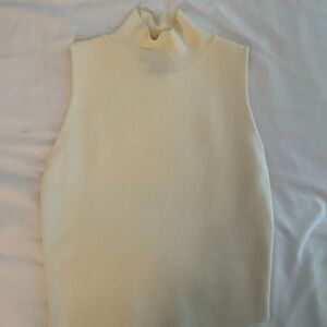 House of Harlow 1960 Cream Mock Neck Turtleneck Tank Crop Top Size XS NEVER WORN